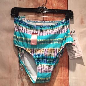 NWT Avenue Plus Swim Bikini Bottoms w Tummy Panel